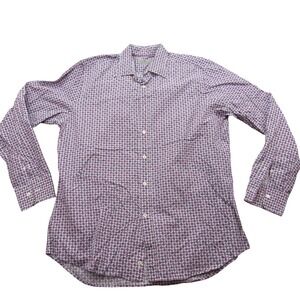 CANALI 1934 Mens XL Geometric Print Long Sleeve Button Down Dress Shirt  Italy